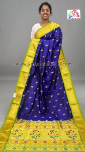 Pure Silk Kadiyal Paithani Royal Blue 57